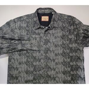 Vintage Italia Mens Size L Black Long Sleeve Button‎ Up Shirt